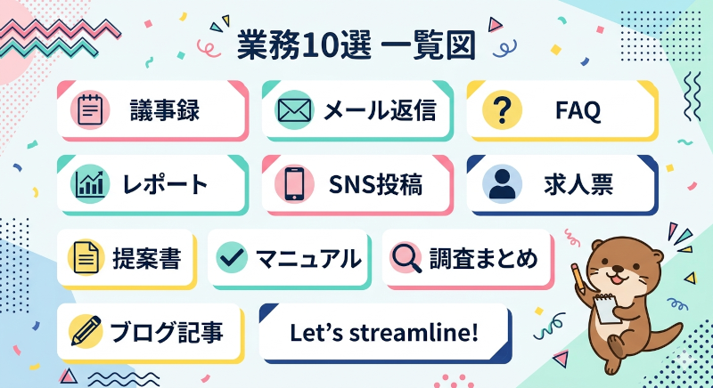 今すぐAIを使いやすい業務10選