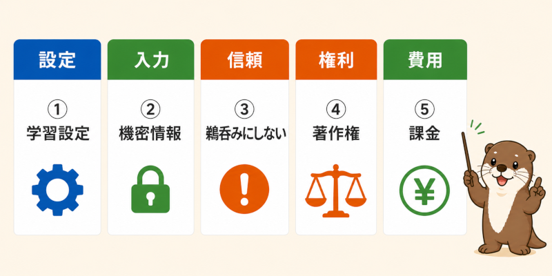 生成AI利用で守るべき5つの注意点